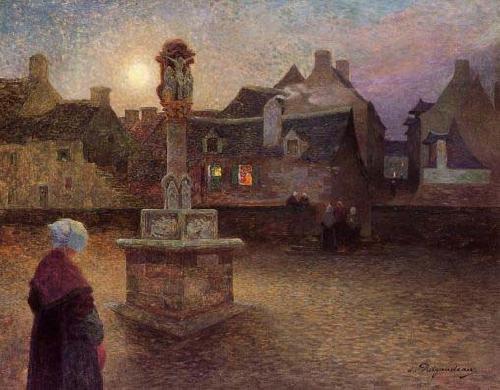 unknow artist The Wayside Cross at Rochefort-en-Terre China oil painting art